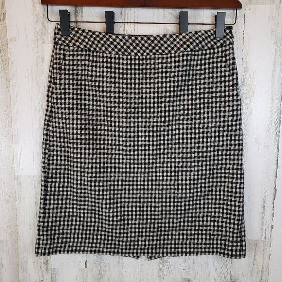 Eddie Bauer Wool Houndstooth Skirt Sz 12 - Picture 1 of 8